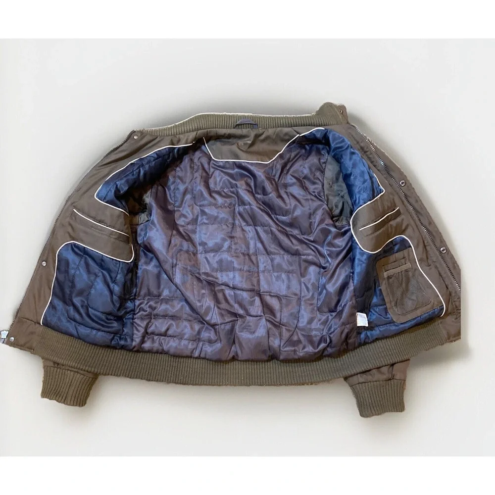 Calvin Klein Mens Ski Bomber Jacket Medium Brown - Picture 3 of 16